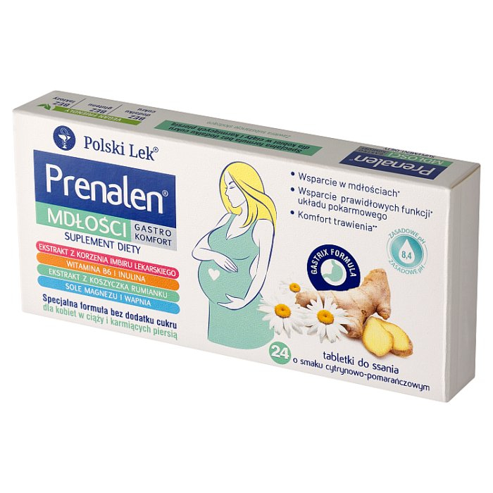 Prenalen Mdłości Gastro Komfort tabletki do ssania dla kobiet w ciąży, 24 szt.