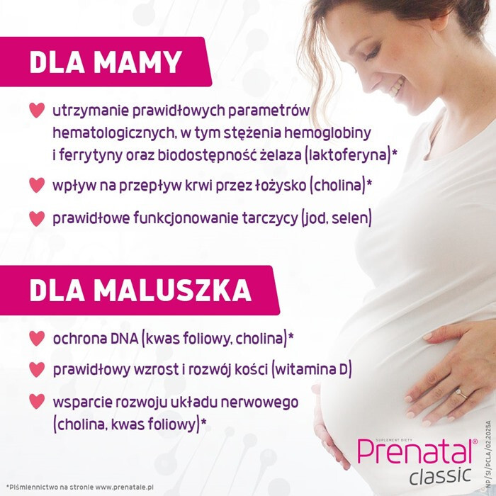 Prenatal Classic kapsułki dla kobiet w ciąży i karmiących piersią, 90 szt.