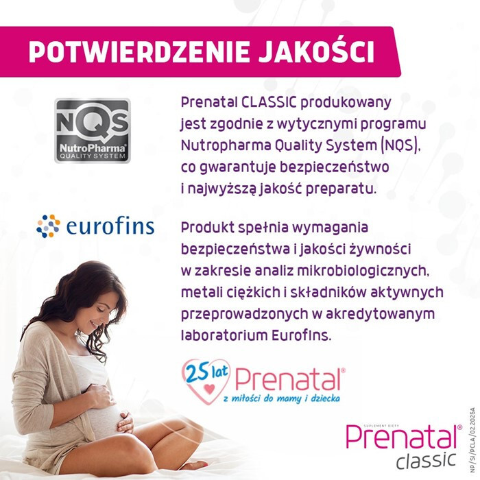 Prenatal Classic kapsułki dla kobiet w ciąży i karmiących piersią, 90 szt.