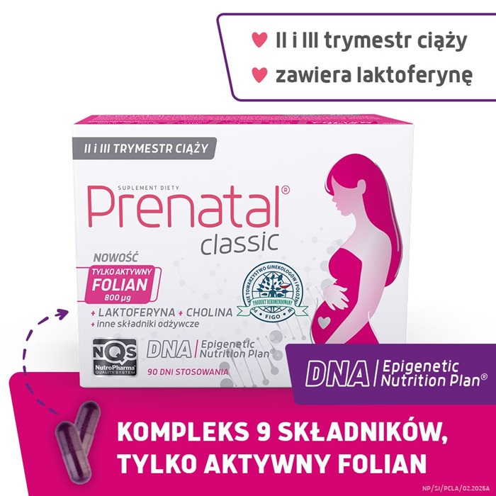 Prenatal Classic kapsułki dla kobiet w ciąży i karmiących piersią, 90 szt.