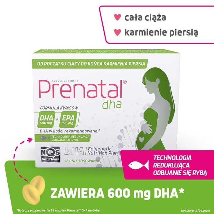 Prenatal DHA kapsułki z omega 3 w ciąży i podczas karmienia piersią, 30 szt.