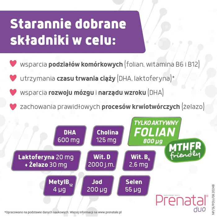 Prenatal Duo kapsułki z DHA dla kobiet w ciąży, 60 + 30 szt.