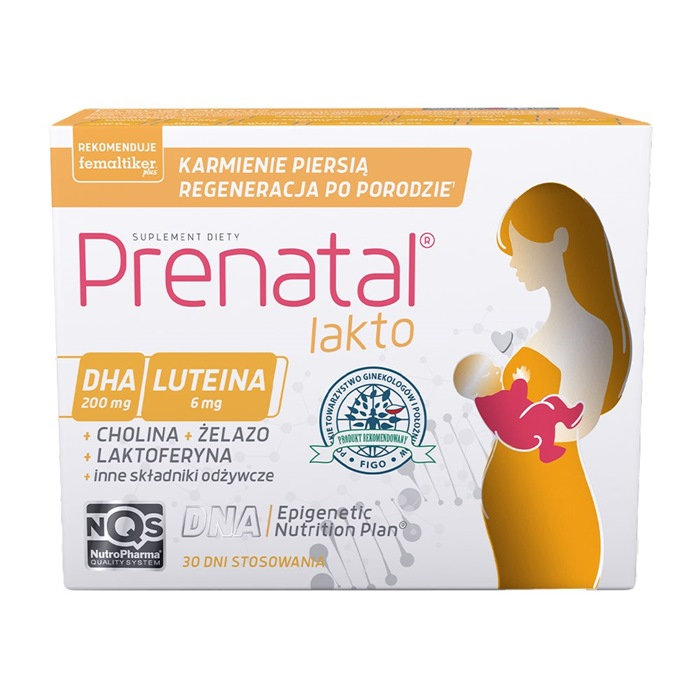 Prenatal Lakto kapsułki Lakto 1 + Lakto 2 dla karmiących piersią, 30 + 30 szt.