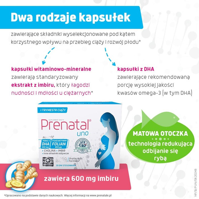 Prenatal Uno kapsułki, 30 szt. + DHA kapsułki, 30 szt.