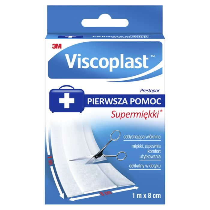 PRESTOPOR SUPERMIĘKKI Plaster z opatrunkiem 1m x 8cm 1 szt.