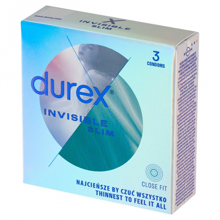 Prezerwatywy Durex Invisible Close Fit 3 sztuki