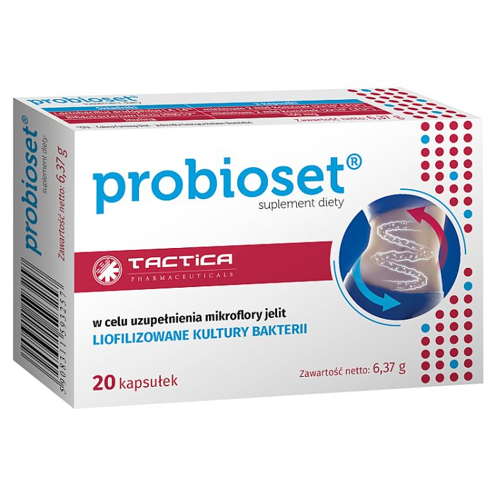 Probioset kapsułki synbiotyk (probiotyk + prebiotyk), 20 szt.