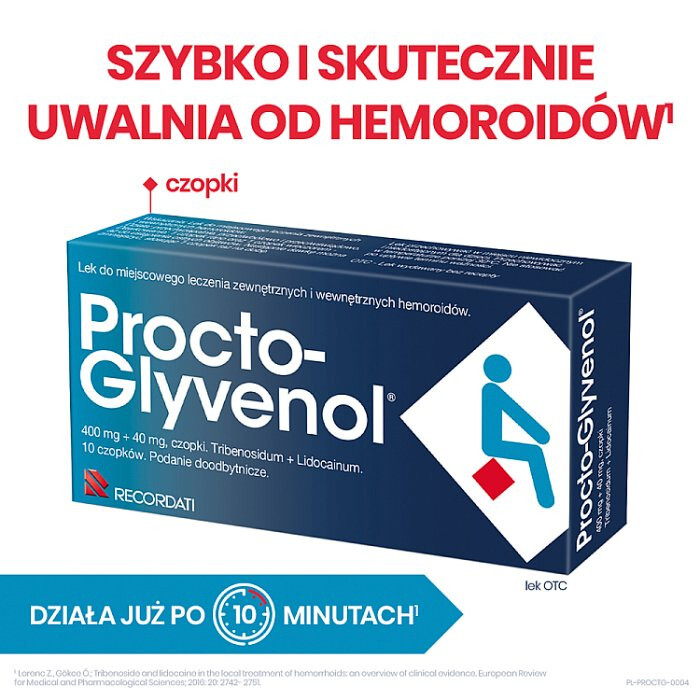 Procto-Glyvenol 10 czopków doodbytniczych / Hemoroidy
