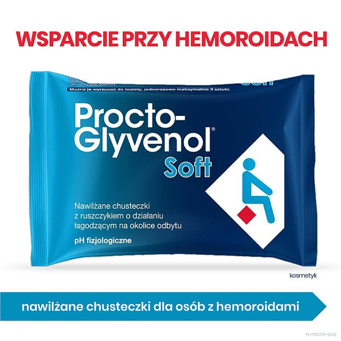 Procto-Glyvenol Soft Nawilżane chusteczki - 30 szt. / Hemoroidy