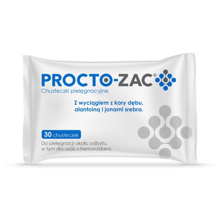 Procto-Zac chusteczki nawilżane pielęgnacyjne na hemoroidy, 30 szt.