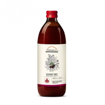 Produkty Bonifraterskie Sok z czarnego bzu 100% na odporność, 500 ml