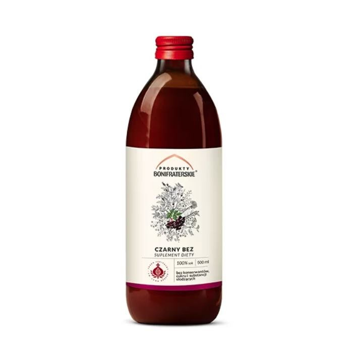 Produkty Bonifraterskie Sok z czarnego bzu 100% na odporność, 500 ml