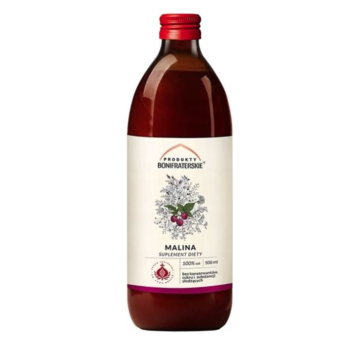 Produkty Bonifraterskie Sok z malin 100% na odporność, 500 ml