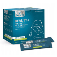 Protego Beauty+ Kolagen morski 5000 mg saszetki z proszkiem o smaku jabłko-ananas, 30 szt.