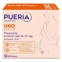 Pueria Uno Active kapsułki dla kobiet planowanie i wczesna ciąża, 30 + 30 szt.