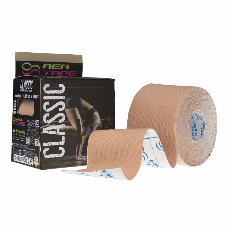 Rea Tape Classic Taśma kinezjologiczna beżowa 5 m x 5 cm, 1 szt.