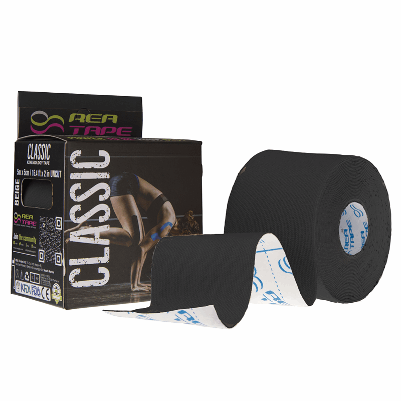 Rea Tape Classic Taśma kinezjologiczna czarna 5 m x 5 cm, 1 szt.