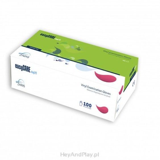 Rękawice winylowe bezpudrowe easyCARE rozmiar S 100 sztuk