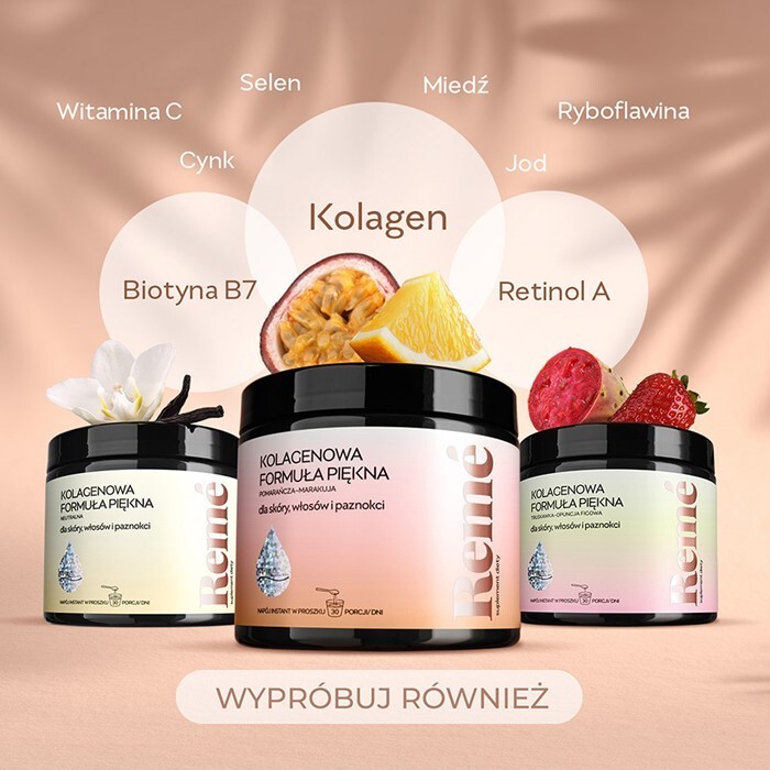 Reme Kolagenowa Formuła Piękna w proszku pomarańcza - marakuja, 150 g