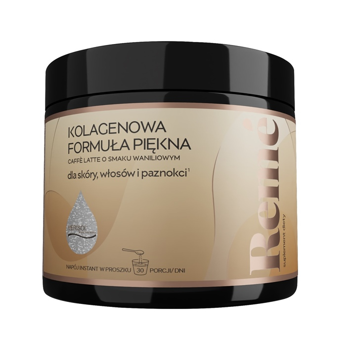 Reme Kolagenowa Formuła Piękna proszek o smaku caffe latte waniliowym, 150 g