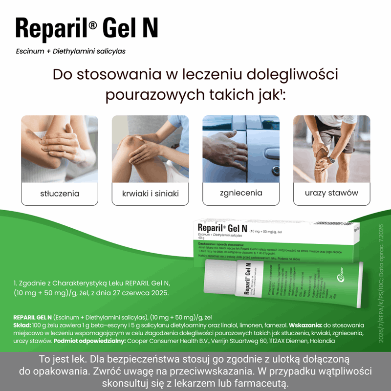 Reparil Gel N (10 mg + 50 mg)/g żel, 40 g