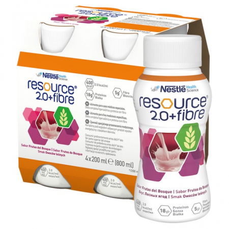 Resource 2.0+ Fibre smak owoców leśnych 4x200 ml