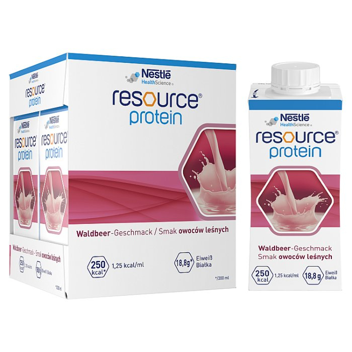 Resource Protein Preparat odżywczy w płynie smak owoców leśnych, 4 x 200 ml