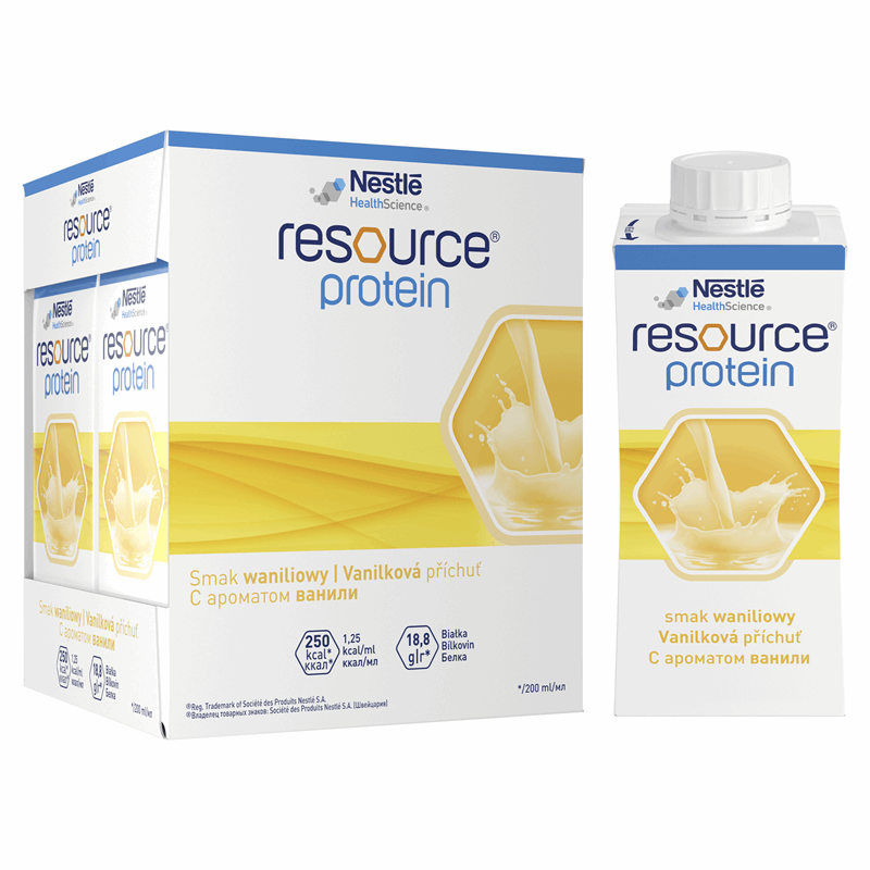 Resource Protein Preparat odżywczy w płynie smak waniliowy, 4 x 200 ml