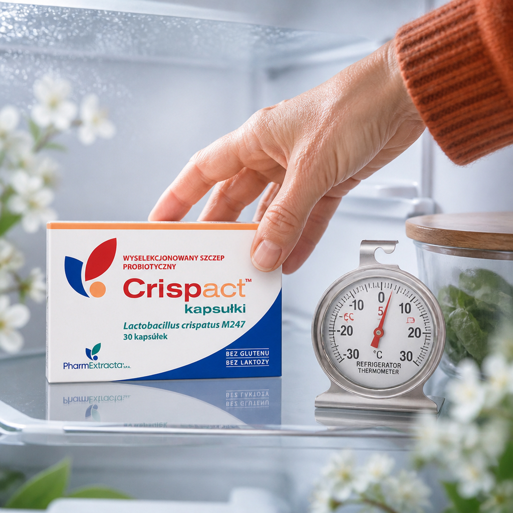 Przechowywanie Crispact w lodówce w temperaturze od 2 do 8 stopni Celsjusza