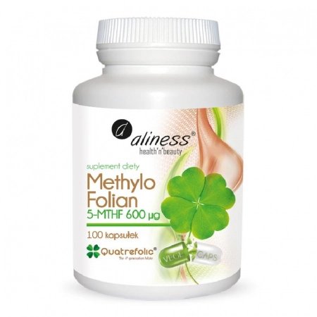 Opakowanie Aliness Methylo Folian 600 µg, 100 kapsułek