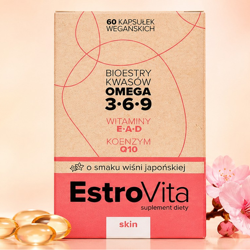 EstroVita Skin, 60 kapsułek o smaku wiśni japońskiej