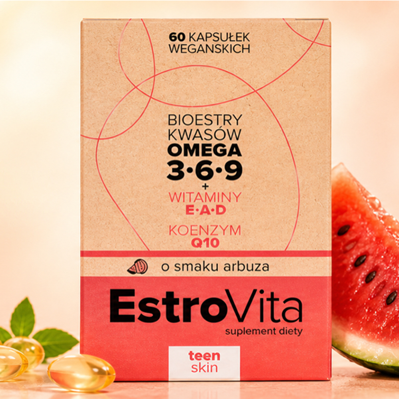 EstroVita Skin Teen, 60 kapsułek o smaku arbuza