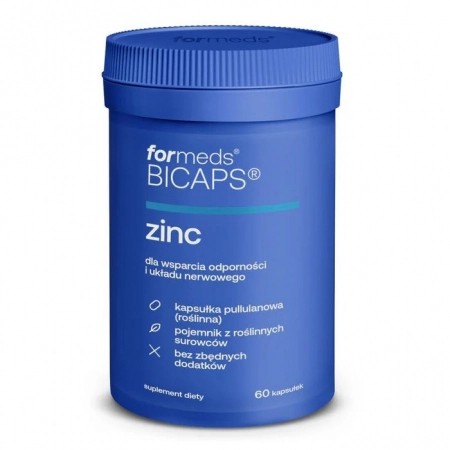 Słoik Bicaps Zinc Formeds, 60 kapsułek