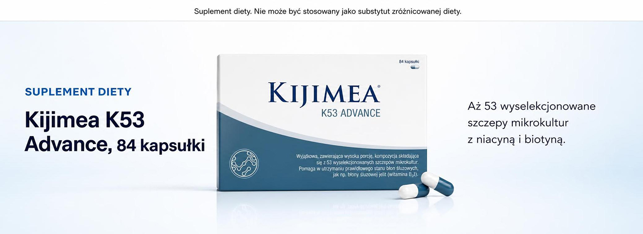 Kijimea K53 Advance, suplement diety z 53 szczepami mikrokultur bakterii, 84 kapsułki