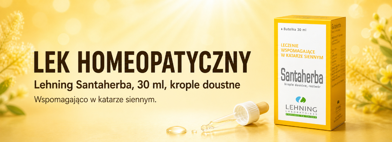 Lehning Santaherba krople doustne, 30 ml - lek homeopatyczny stosowany wspomagająco w katarze siennym