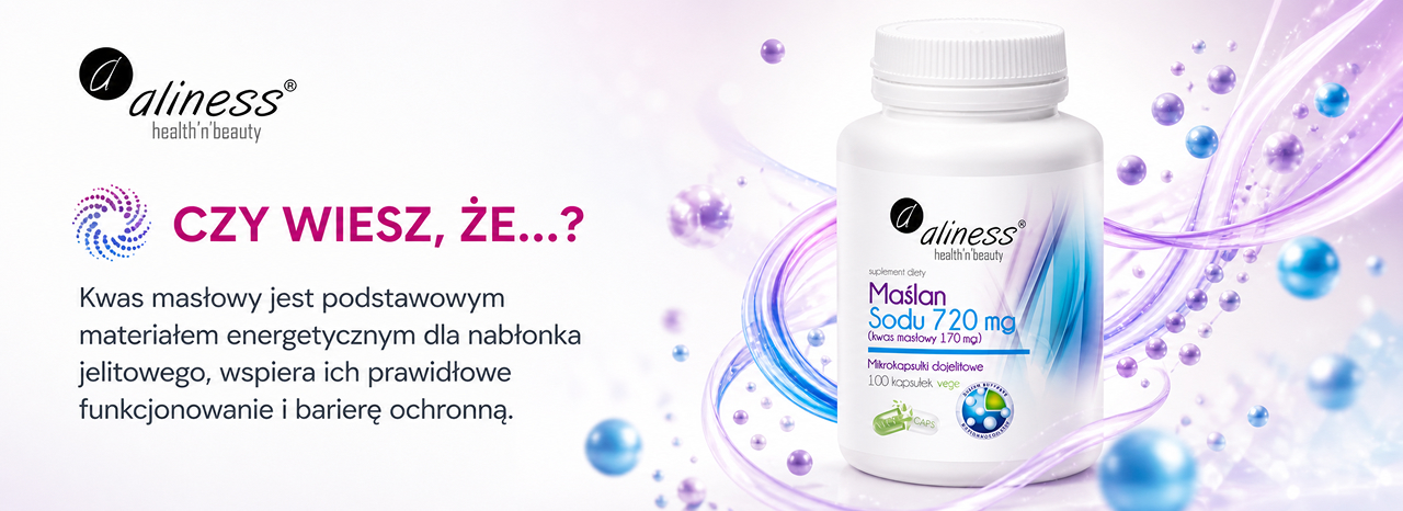 Aliness Maślan Sodu 720 mg, 100 kapsułek vege — suplement diety
