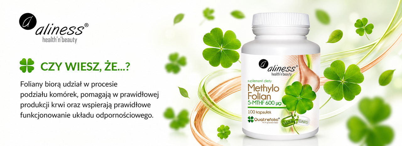 Aliness Methylo Folian 600 mcg, butelka 100 kapsułek Quatrefolic 5-MTHF