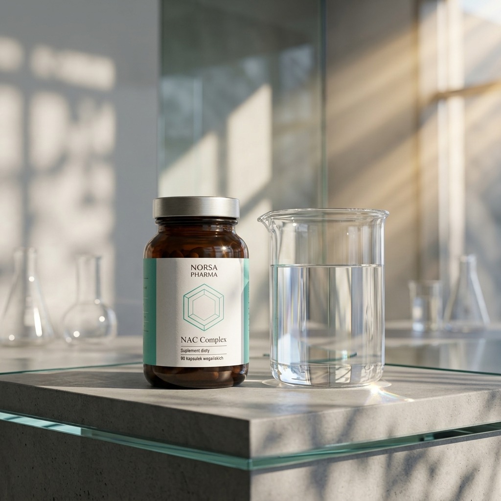 Czystość farmaceutyczna i standard Clean Label – doypack z barierą świetlną, minimalistyczna kompozycja studyjna