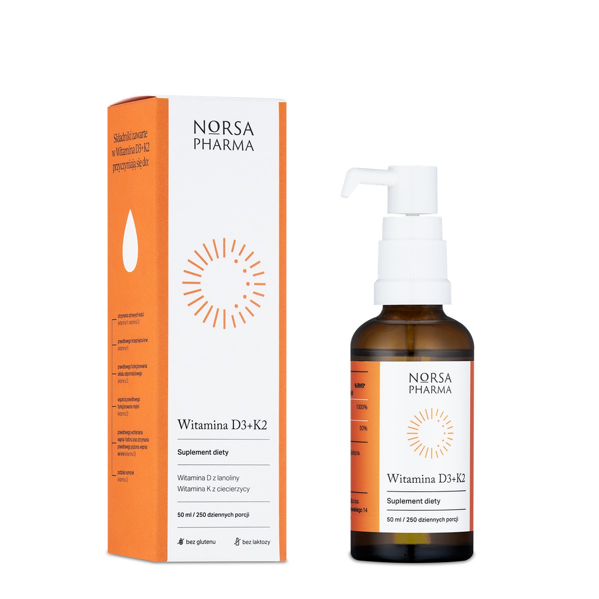 Butelka Witamina D3+K2 krople 50 ml
