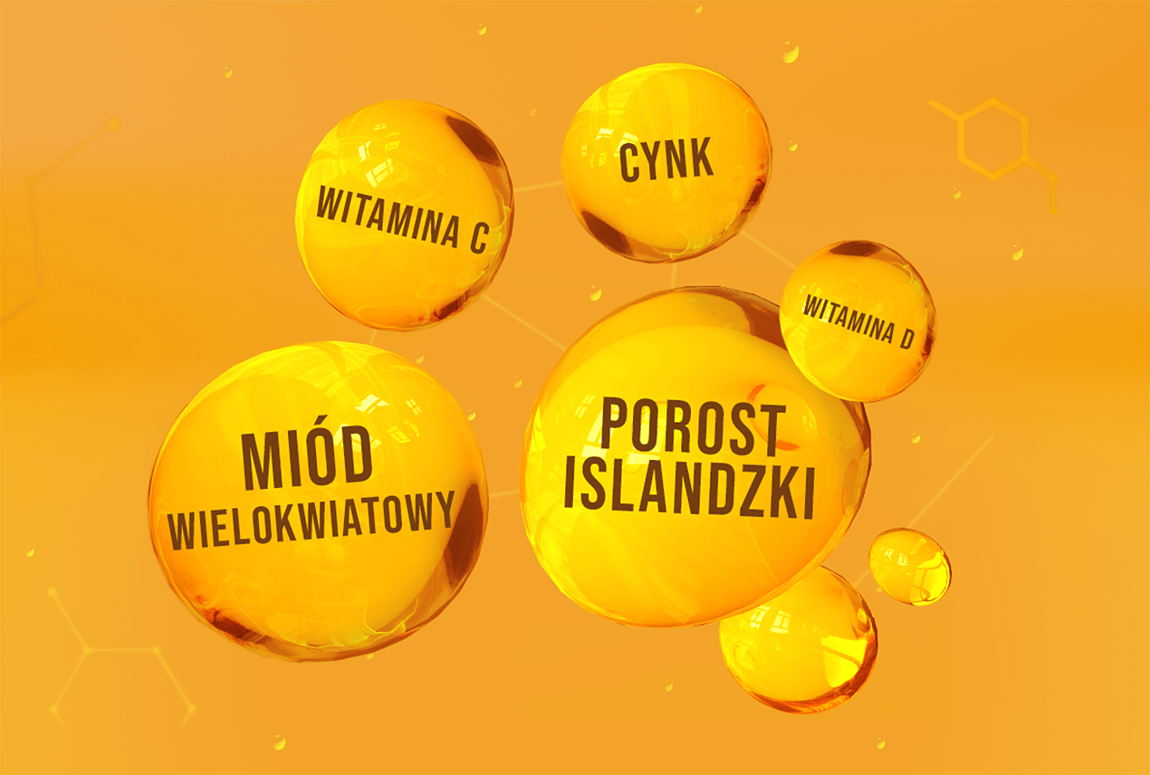 Miód wielokwiatowy, witamina d, porost islandzki, witamina c, cynk