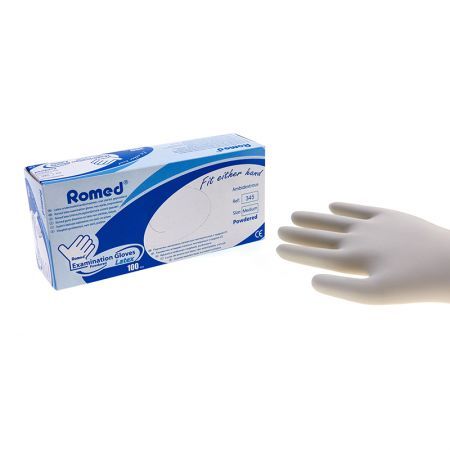 ROMED Rękawice lateksowe, pudrowane roz. L 100 szt.