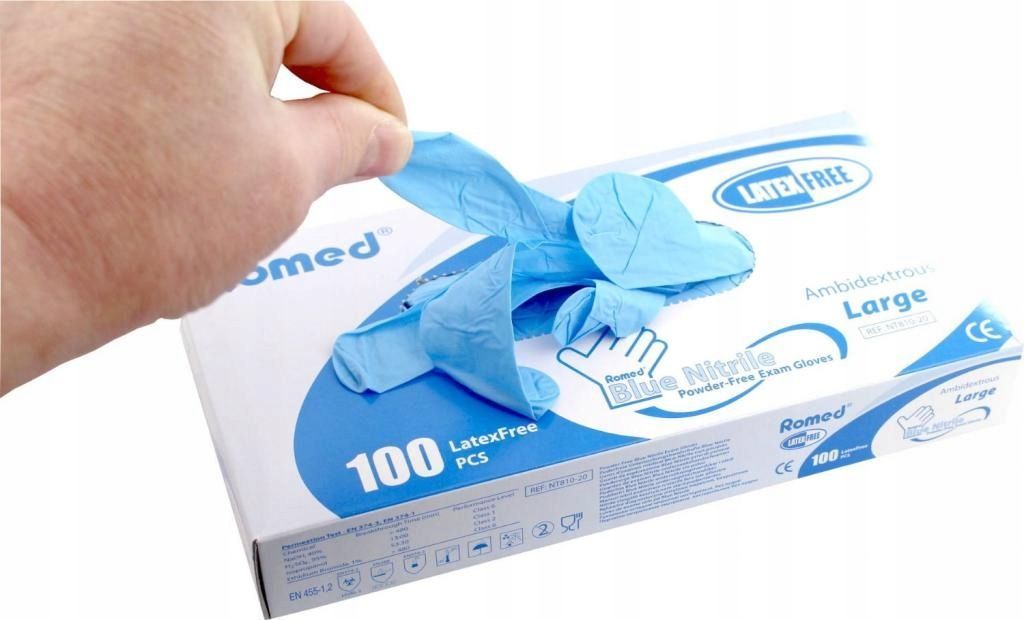 ROMED Rękawice nitrylowe bezpudrowe roz. L 100 szt.