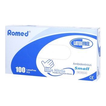 ROMED Rękawice nitrylowe bezpuprowe roz. S 100 szt.