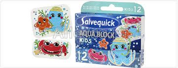 SALVEQUICK AQUA BLOCK KIDS Plastry dla dzieci 12 szt.