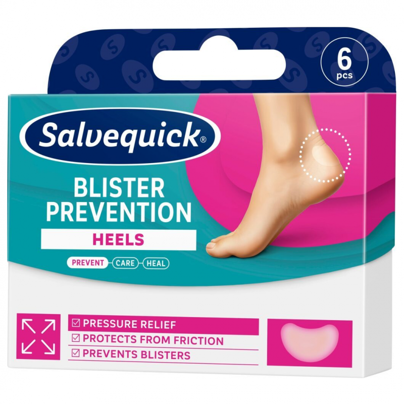Salvequick Blister Prevention Heels Plastry zapobiegające powstawaniu pęcherzy, 6 szt.