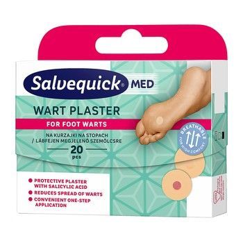 Salvequick Med Wart Plastry na kurzajki na stopach 20 szt.