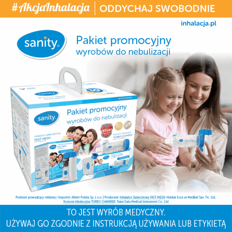 Sanity Fast Mesh Inhalator siateczkowy, 1 szt. + Turbo Chamber Komora inhalacyjna, 1 szt.