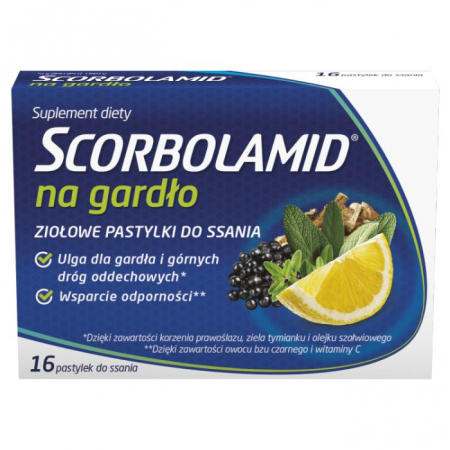 Scorbolamid na gardło 16 pastyl.