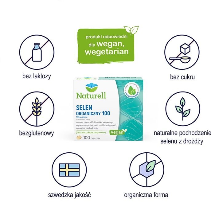Selen organiczny 100 mcg 100 tabletek