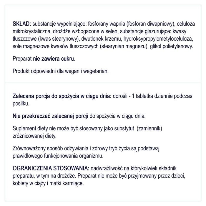 Selen organiczny 200 mcg tabletki, 60 szt.